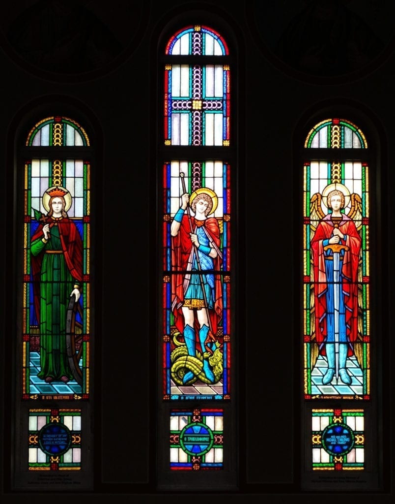 Stained Glass windows inside a church