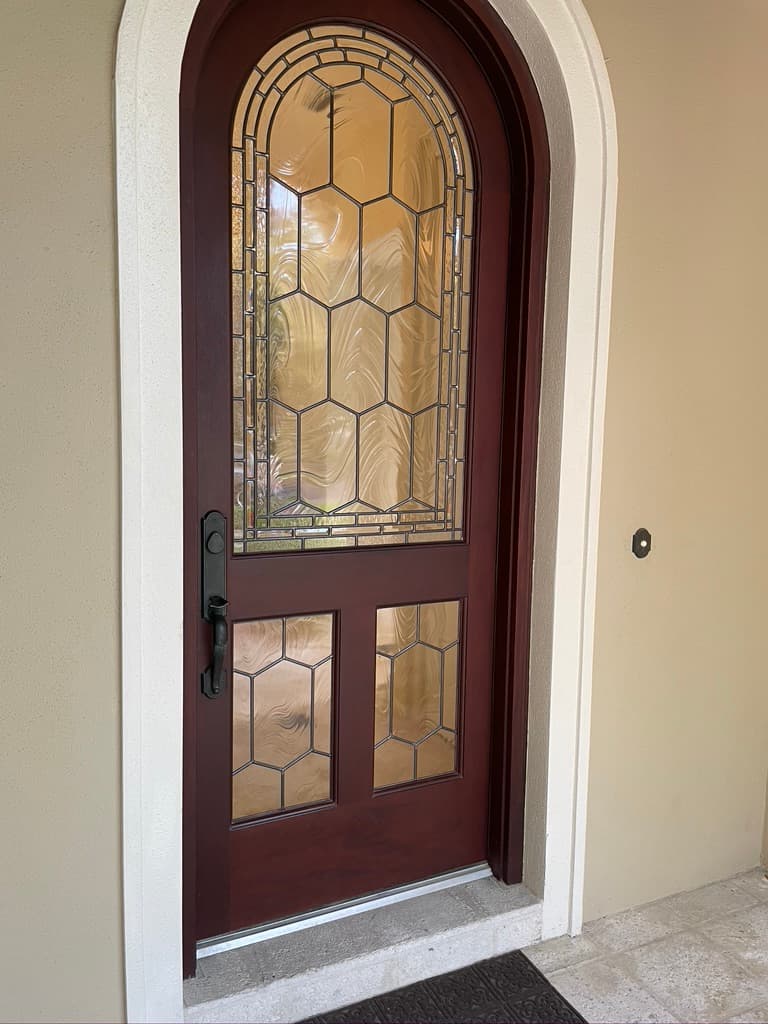 Stained glass door design from a home